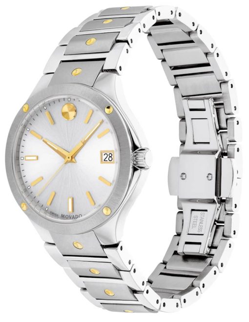 Movado SE Silver White Sunray Dial Stainless Steel Link Bracelet Watch, 32mm - Image 3
