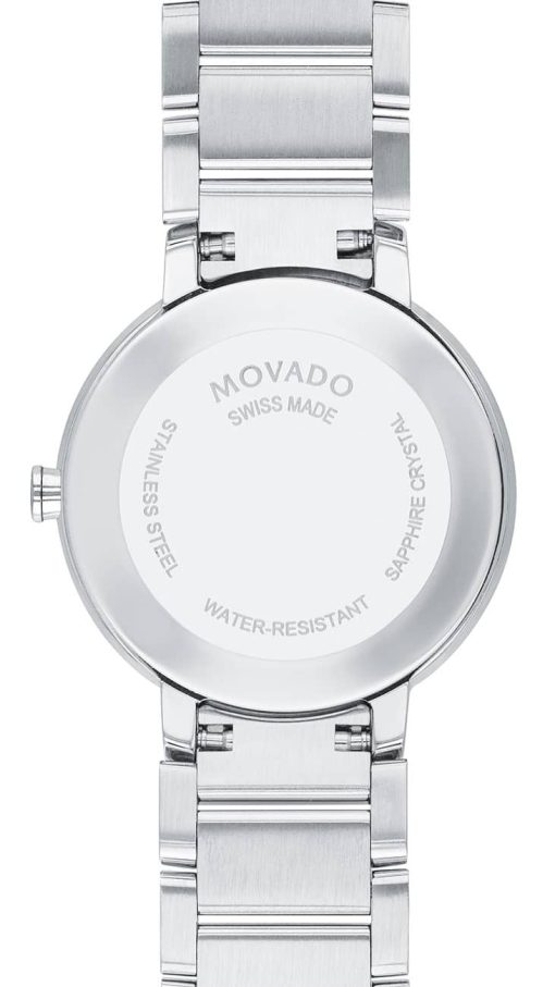 Movado Sapphire Silver Mirror Dial Stainless Steel Bracelet Watch, 28mm - Image 3