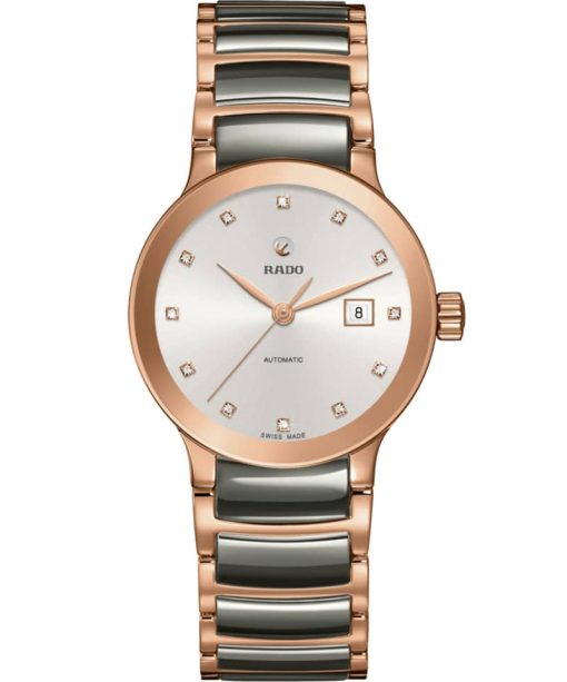 Rado Centrix Automatic Diamonds White Dial Two-Tone Watch, 28mm