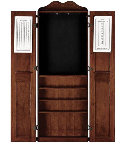 Ram Game Room Chestnut Dart Cabinet & Cue Holder - Image 2