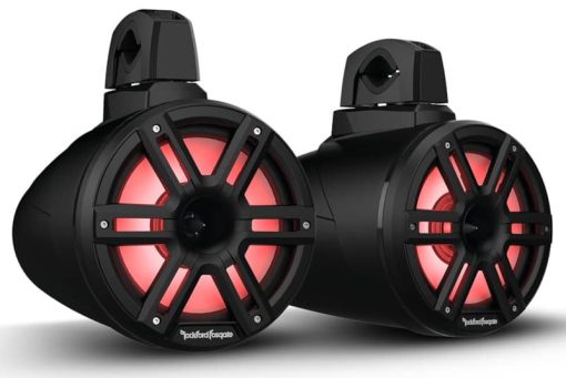 Rockford Fosgate M2 8" Color Optix Black Marine 2-Way Horn Wake Tower Speakers (Pair)