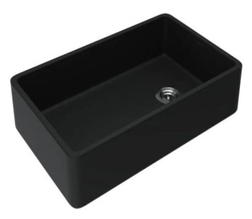Rohl 36" Matte Black Allia Fireclay Single Bowl Kitchen Sink