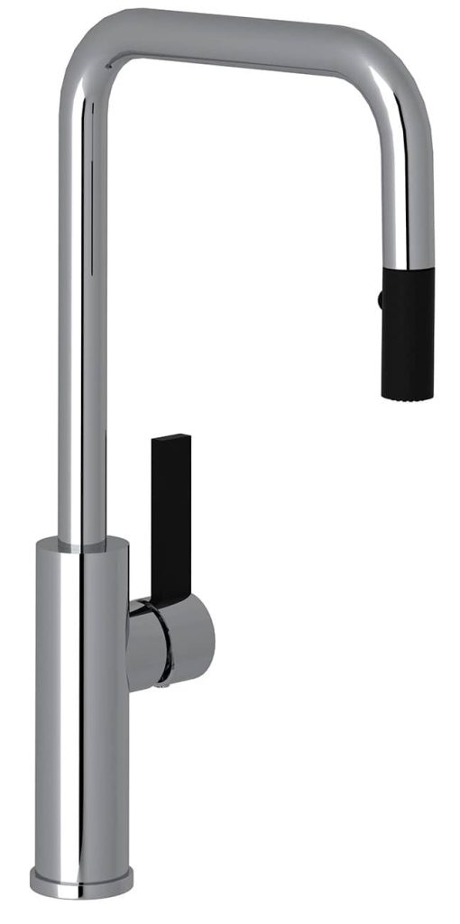 Rohl Tuario Polished Chrome/Matte Black Pull-Down Kitchen Faucet