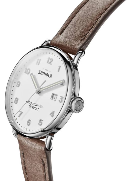 Shinola The Canfield Alabaster Dial Brown Leather Watch, 43mm - Image 2