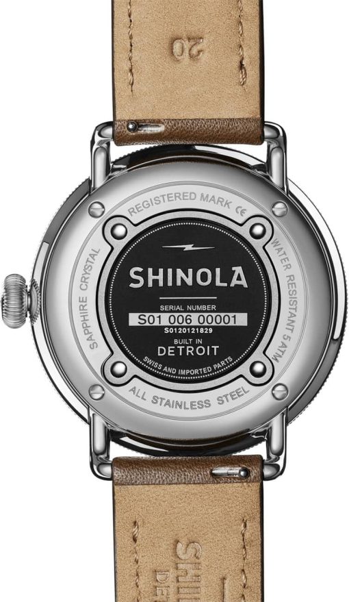 Shinola The Canfield Alabaster Dial Brown Leather Watch, 43mm - Image 6