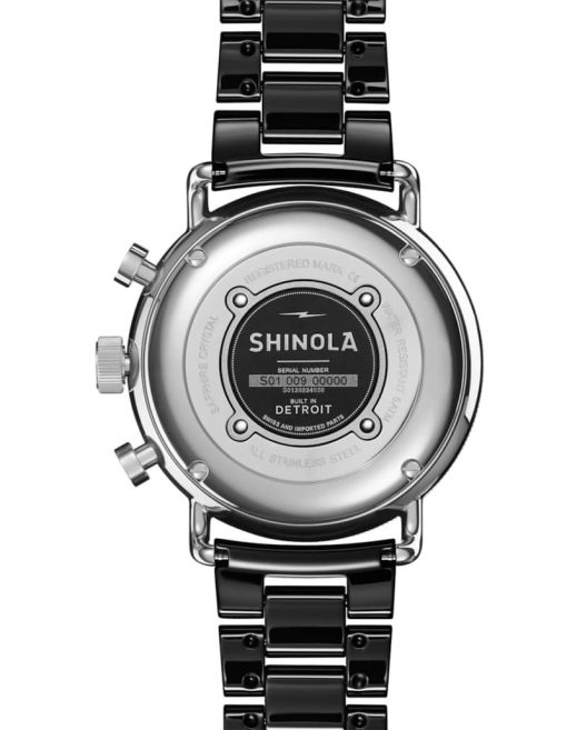 Shinola The Canfield Sport Chrono Black Ceramic Watch, Matte Black Dial, 40mm - Image 6