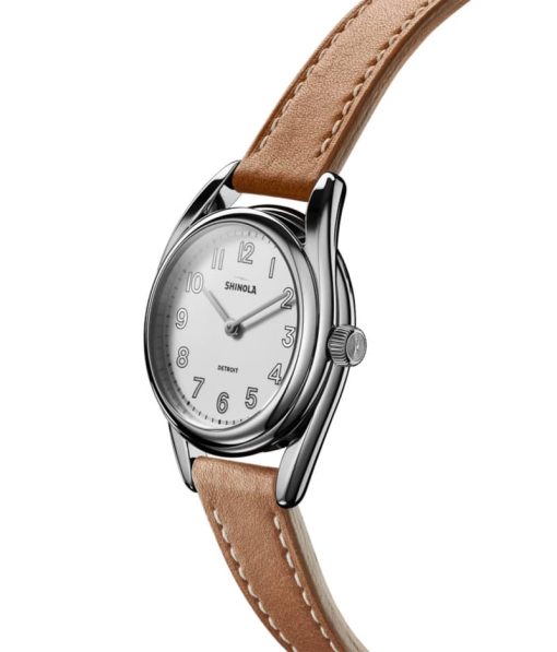 Shinola The Derby White Dial Watch, Cognac Leather Strap, 30mm - Image 2