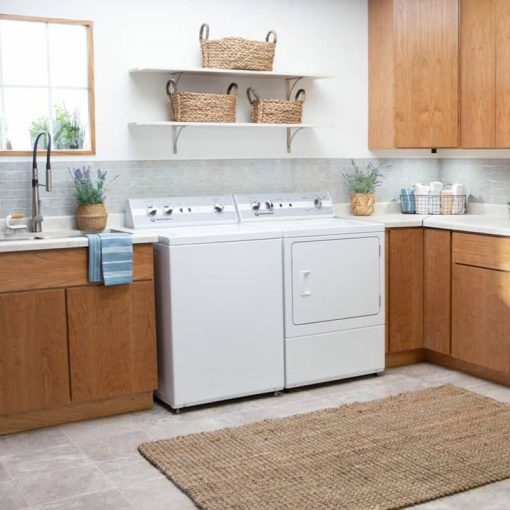 Speed Queen ADA 7 Cu. Ft. White Sanitizing Gas Dryer With Extended Tumble - Image 6