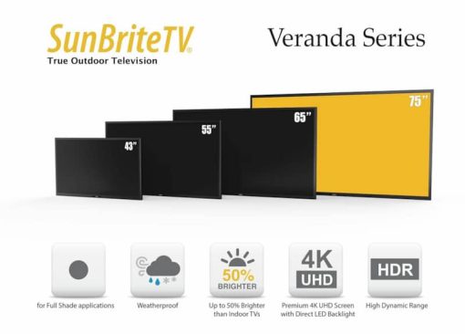 SunBrite 43" Veranda Series Full Shade Outdoor 4K HDR UHD TV - Image 6