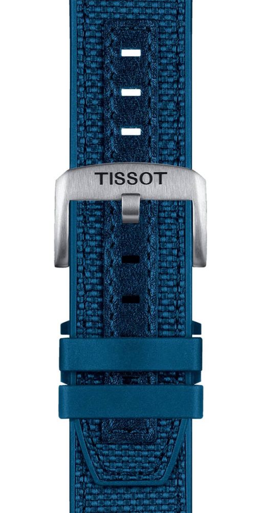 Tissot T-Touch Connect Solar Black Dial Blue Leather/Textile Strap Watch, 47.5mm - Image 4