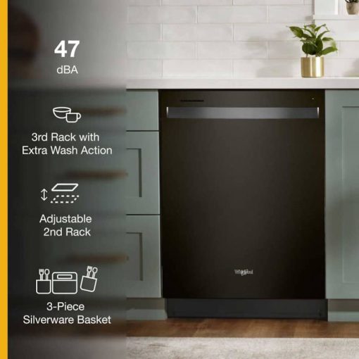 Whirlpool 24" Fingerprint Resistant Black Stainless Dishwasher With 3rd Rack & Large Capacity - Image 6