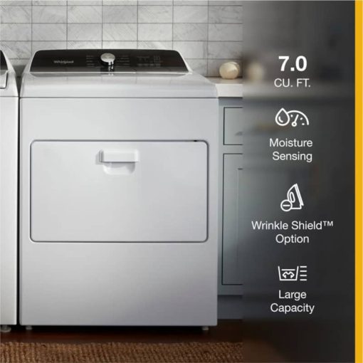 Whirlpool 7 Cu. Ft. White Moisture Sensing Electric Dryer - Image 7
