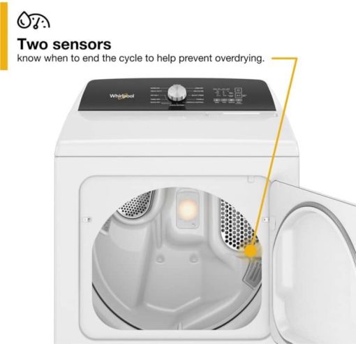Whirlpool 7 Cu. Ft. White Moisture Sensing Gas Dryer With Steam - Image 11