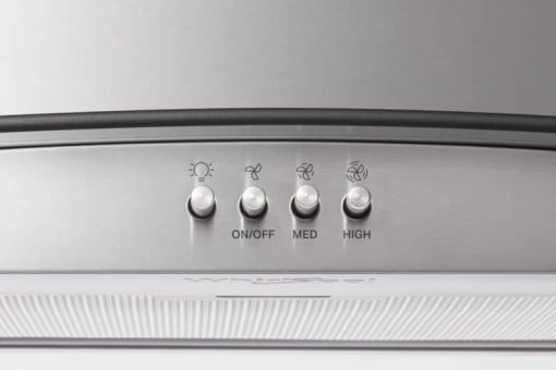 Whirlpool 30" Stainless Steel Curved Glass Wall Mount Range Hood - Image 6