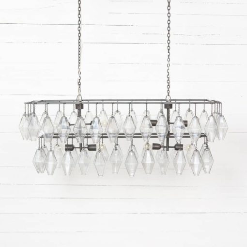 Four Hands Hutton Collection Ant Iron Adeline Rectangular Chandelier - Image 2