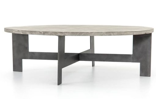 Four Hands Theory Collection Charcoal Round Coffee Table With Iron - Image 2