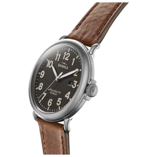 Shinola The Runwell Dark Gray Dial Tan Leather Watch, 47mm - Image 2
