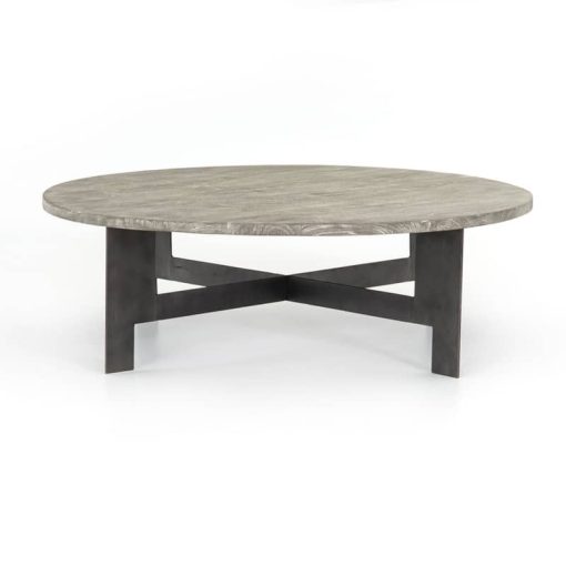 Four Hands Theory Collection Charcoal Round Coffee Table With Iron - Image 3