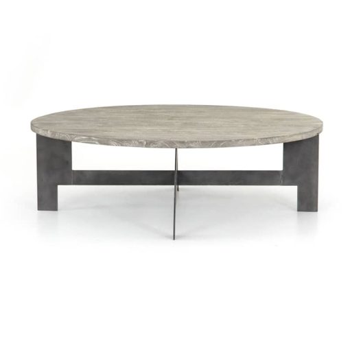 Four Hands Theory Collection Charcoal Round Coffee Table With Iron - Image 4