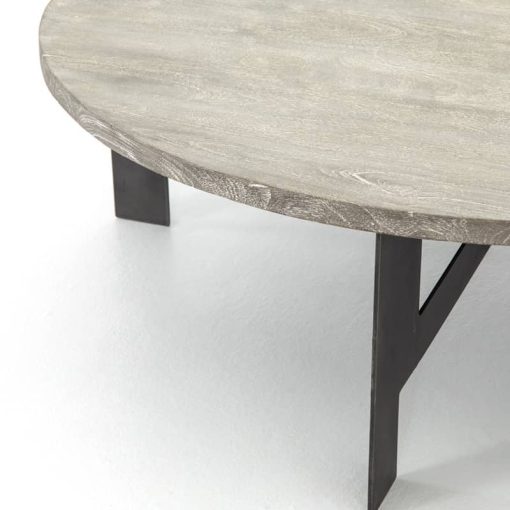Four Hands Theory Collection Charcoal Round Coffee Table With Iron - Image 7