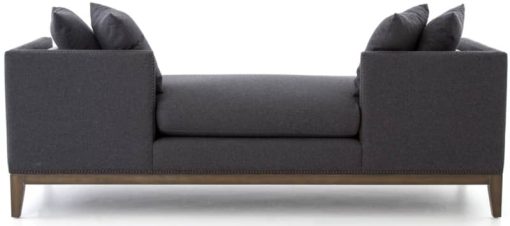Four Hands Felt Charcoal Mercury Double Chaise - Image 3