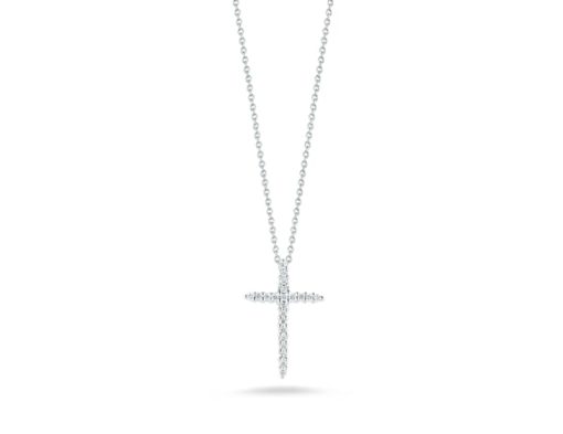 Roberto Coin 18K White Gold Cross Pendant With Diamonds
