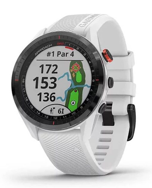 Garmin Approach S62 Black Ceramic Bezel With White Silicone Band Smartwatch