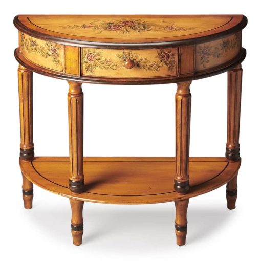 Butler Specialty Company Mozart Light Hand Painted Demilune Console Table