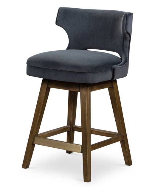 Four Hands Belfast Collection Modern Velvet Shadow Task Counter Stool