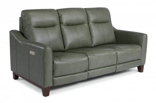 Flexsteel Forte Leather Power Reclining Sofa With Power Headrests