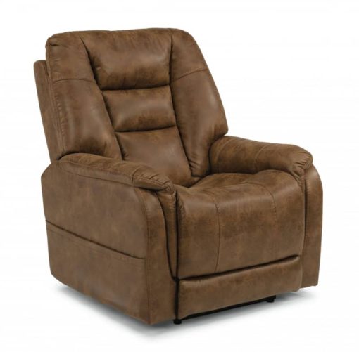 Flexsteel Theo Fabric Power Recliner with Power Headrests & Lumbar