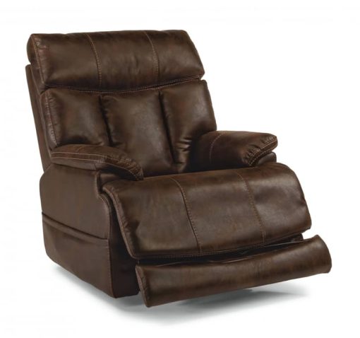 Flexsteel Clive Fabric Power Recliner With Power Headrest & Lumbar