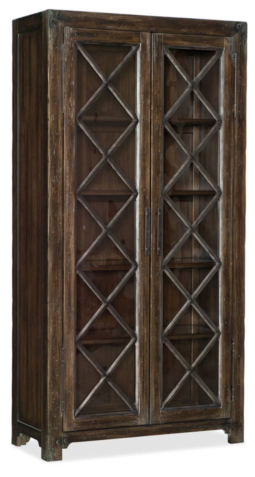 Hooker Furniture Roslyn County Dark Walnut Bunching Display Cabinet