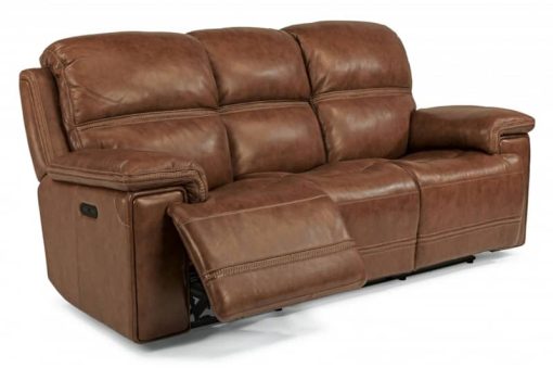 Flexsteel Fenwick Leather Power Reclining Sofa With Power Headrests - Image 2