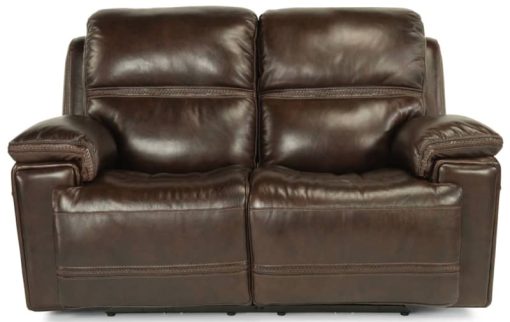 Flexsteel Fenwick Leather Power Reclining Loveseat With Power Headrests