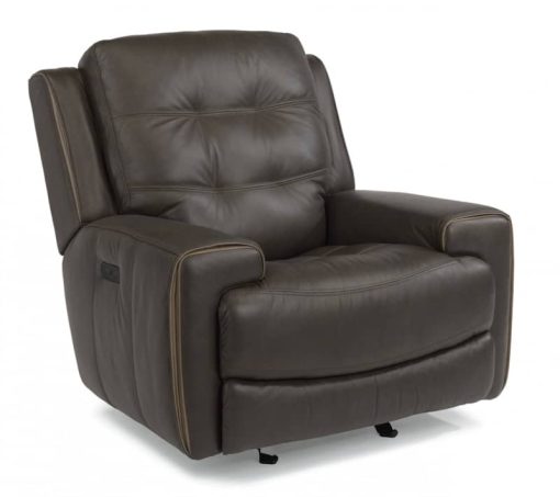 Flexsteel Wicklow Leather Power Gliding Recliner With Power Headrest