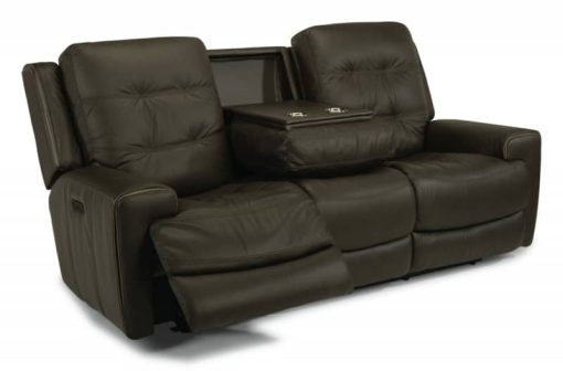 Flexsteel Wicklow Power Reclining Sofa With Power Headrests - Image 2