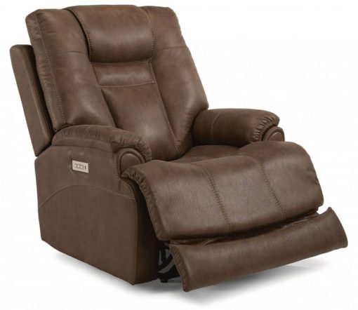 Flexsteel Marley Fabric Power Recliner With Power Headrest & Lumbar