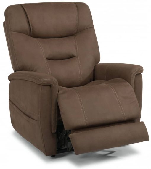 Flexsteel Shaw Fabric Power Lift Recliner With Power Headrest & Lumbar