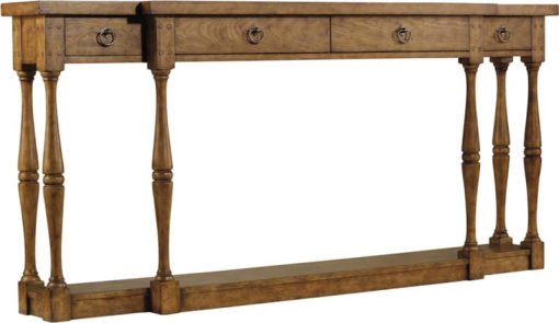 Hooker Furniture Medium Wood Living Room Sanctuary Four-Drawer Thin Console - Drift