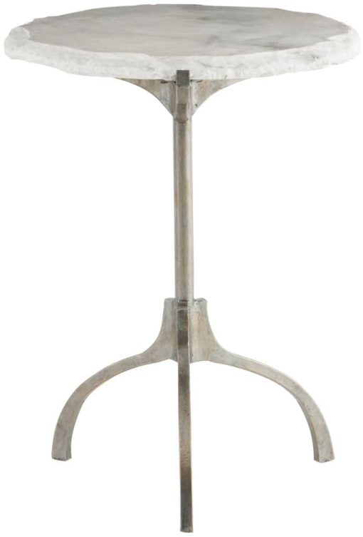 Bernhardt Matte Silver Hadera Chairside Table