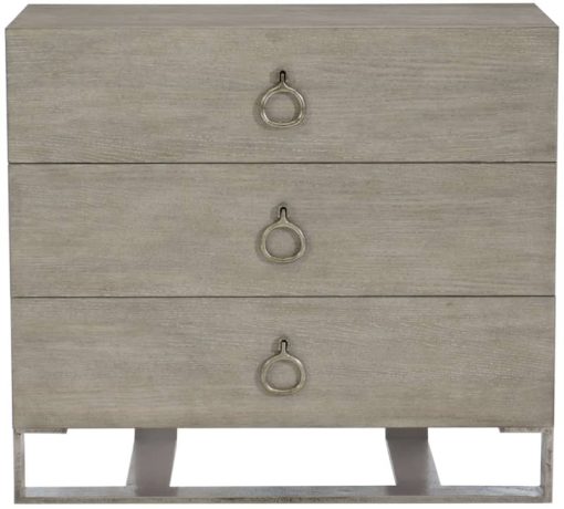 Bernhardt Linea Cerused Greige 3 Drawer Nightstand