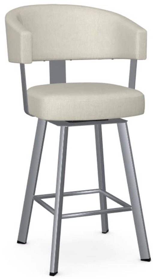 Amisco Grissom Marshmallow/Magnetite Swivel Counter Stool