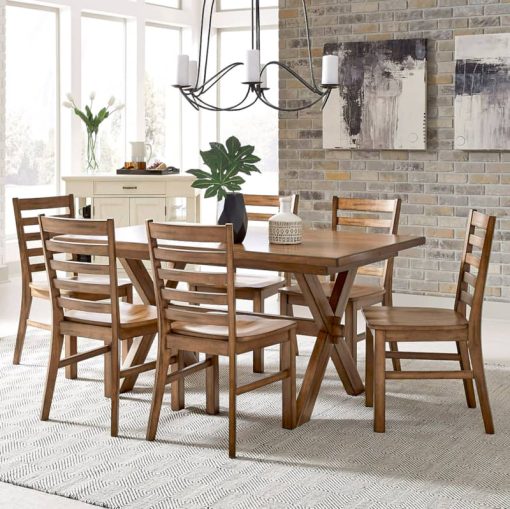 Homestyles Sedona Toffee Rectangular Trestle Table & 6 Chair Set