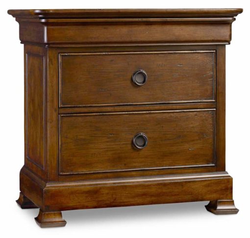 Hooker Furniture Archivist Dark Wood Two-Drawer Nightstand