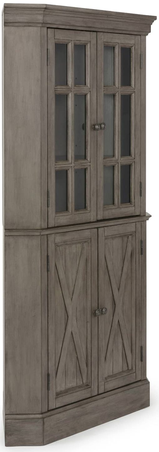 Homestyles Mountain Lodge Gray Corner Cabinet