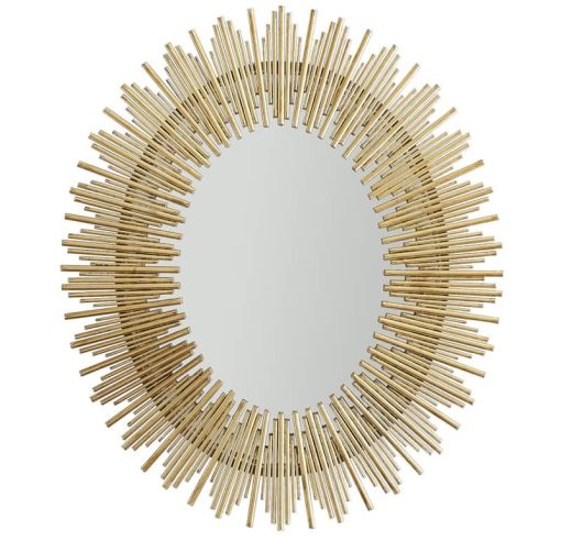 Arteriors Prescott Antiqued Gold Leaf Large Oval Mirror