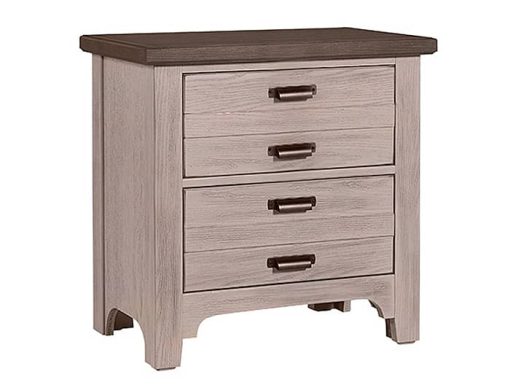 Vaughan-Bassett Bungalow Dover Grey And Folkstone 2 Drawer Nightstand