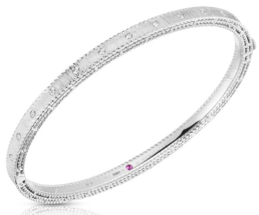 Roberto Coin 18K White Gold Princess Bangle With Diamonds