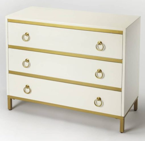 Butler Specialty Company Monika White And Gold Dresser